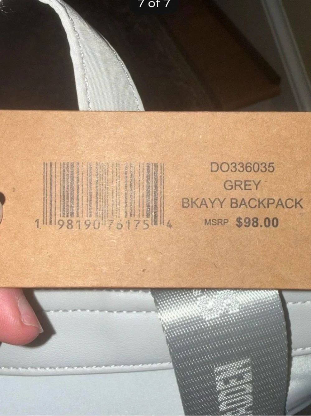 Steve Madden White Nylon Roll-Top Backpack with Front Buckle